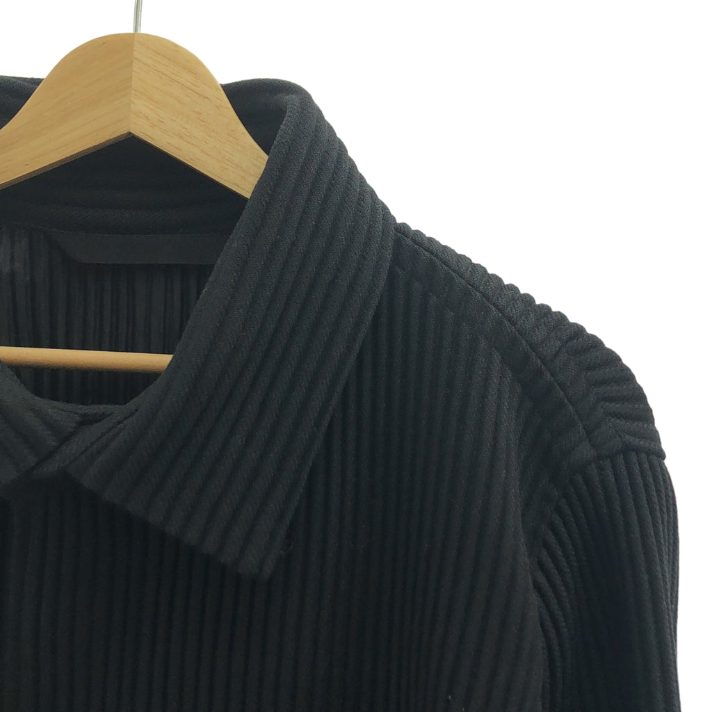 HOMME PLISSE ISSEY MIYAKE / オムプリッセイッセイミヤケ | 2016AW | ステンカラー プリーツコート | 2 | ブラック | メンズ