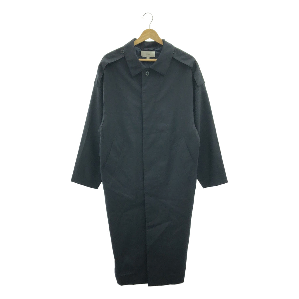 【美品】  HYKE / ハイク | ウール ロング トレンチ コート | 1 | ネイビー | レディース