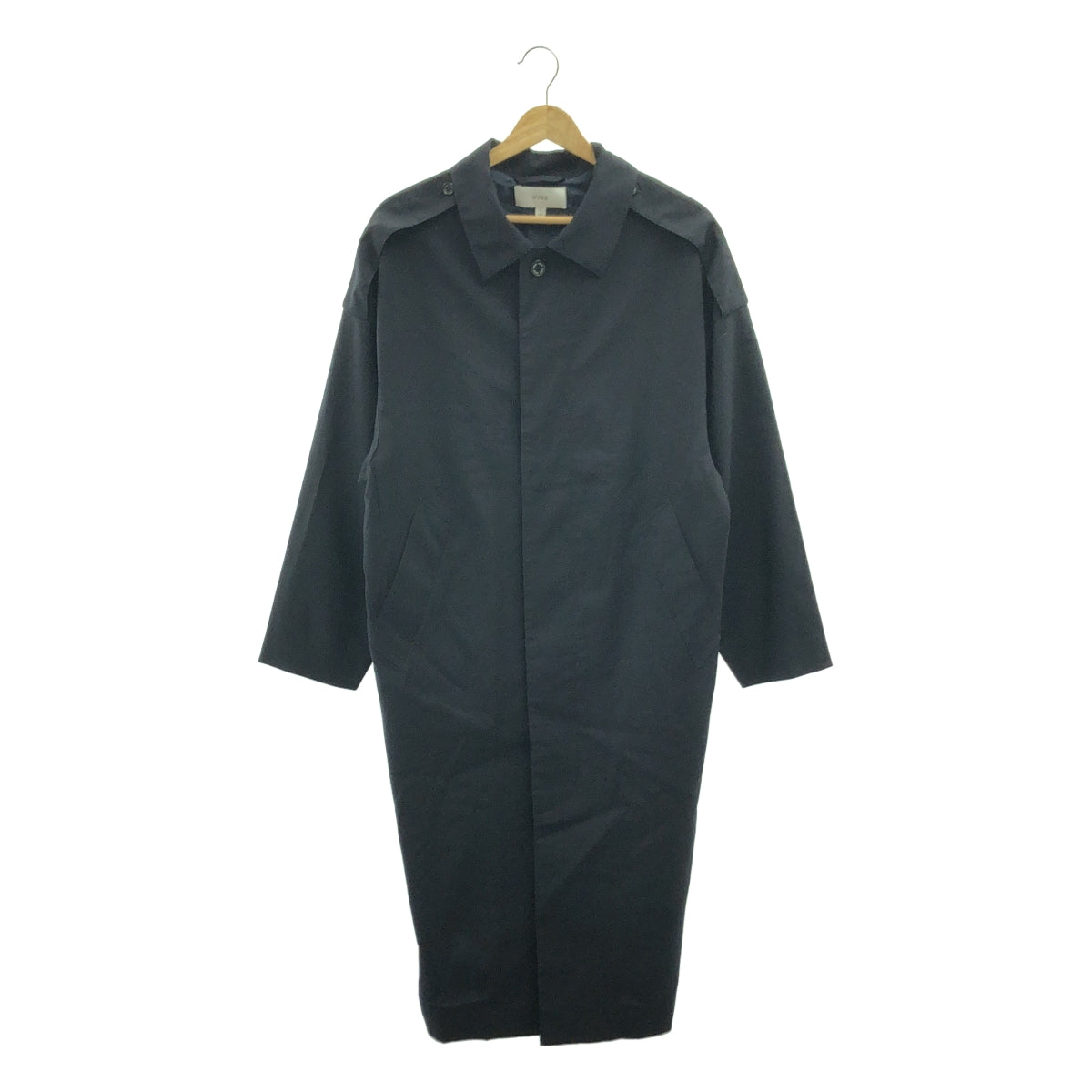 【美品】  HYKE / ハイク | ウール ロング トレンチ コート | 1 | ネイビー | レディース