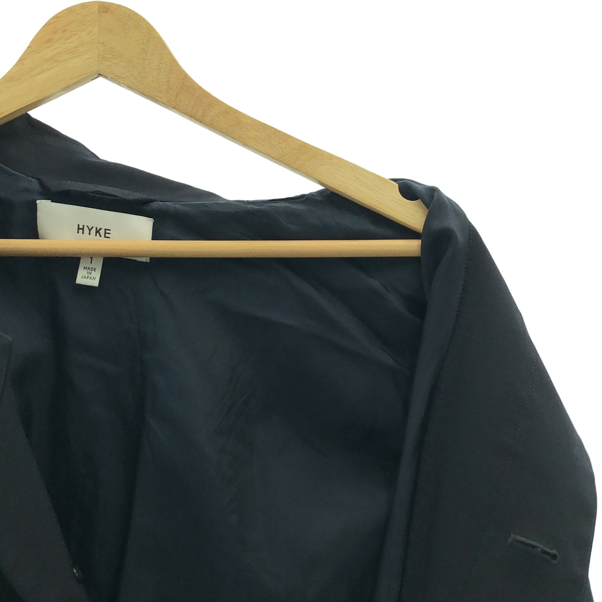 【美品】  HYKE / ハイク | ウール ロング トレンチ コート | 1 | ネイビー | レディース