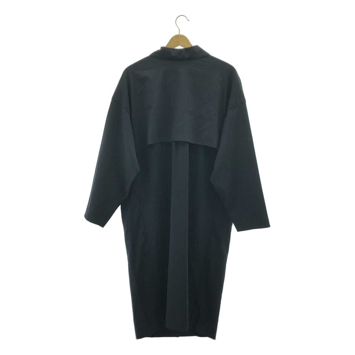 【美品】  HYKE / ハイク | ウール ロング トレンチ コート | 1 | ネイビー | レディース