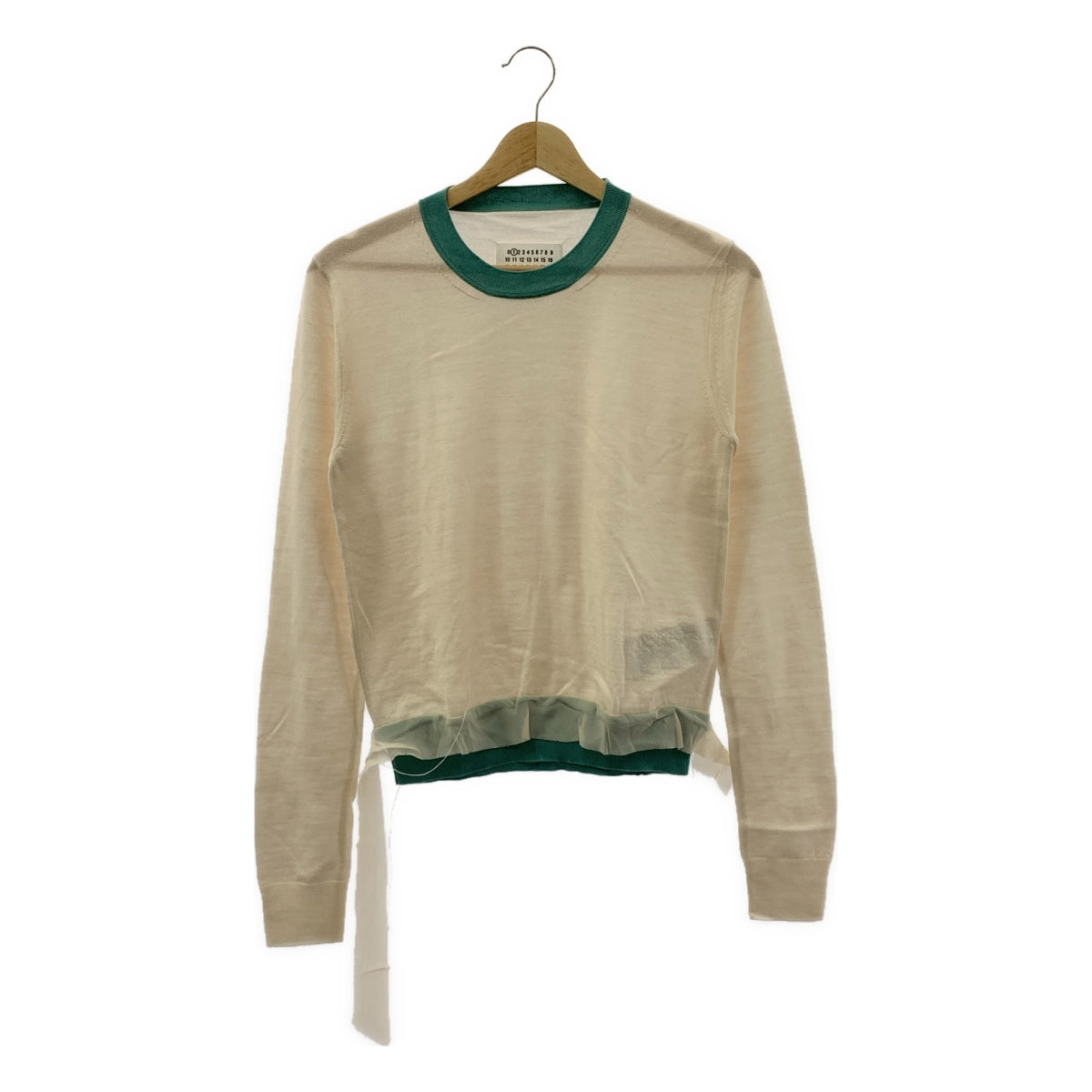 Maison Margiela | 彩色滾邊高針羊毛圓領針織衫 | S 碼 | 女款