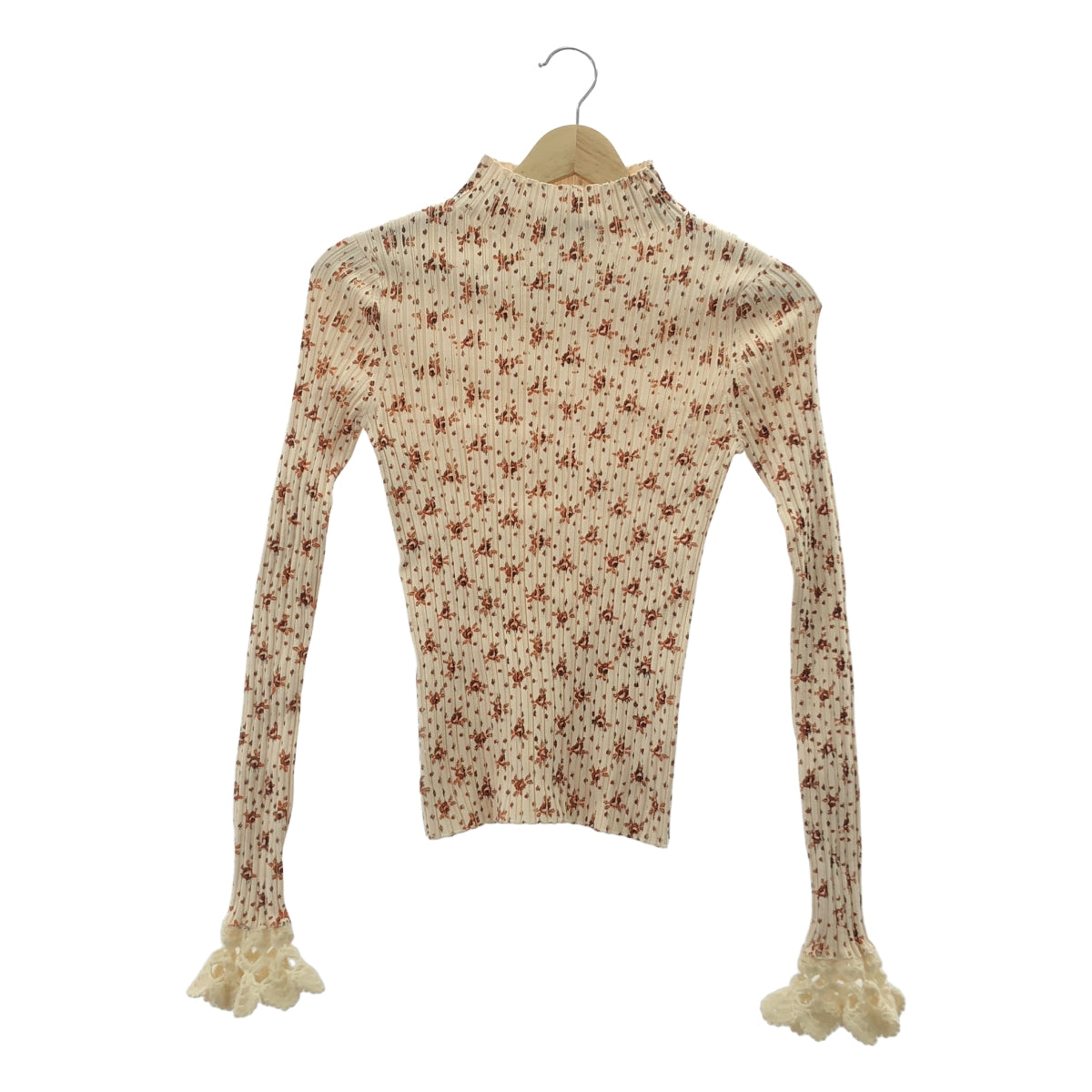 海紐約 | 羅紋印花混合材質高領上衣 |