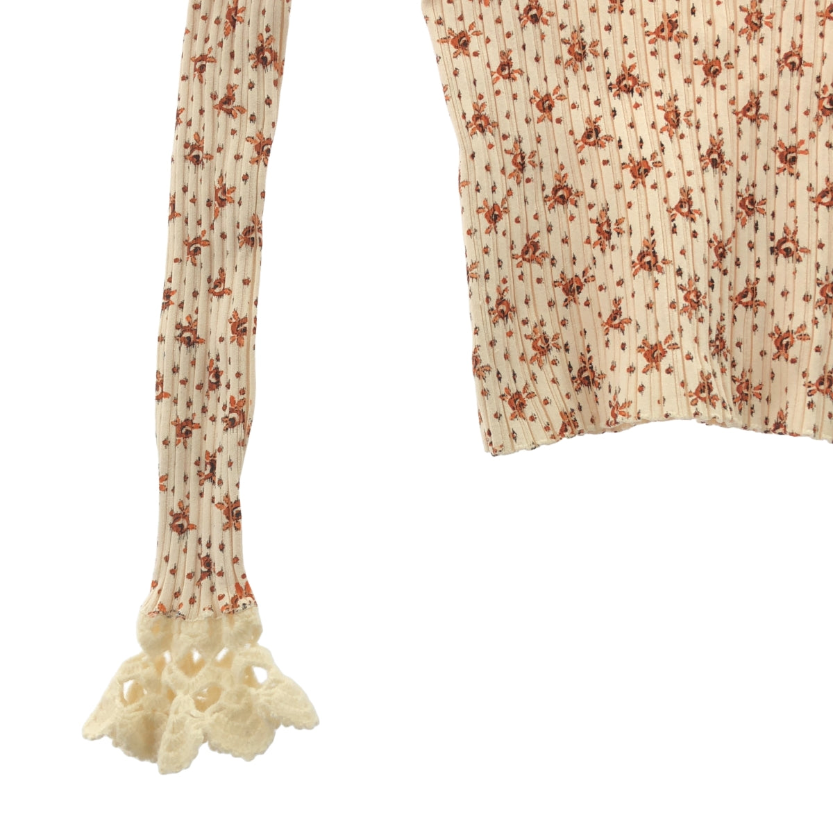 海紐約 | 羅紋印花混合材質高領上衣 |