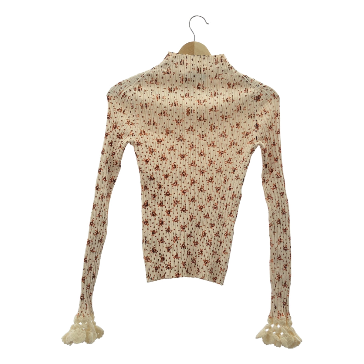 海紐約 | 羅紋印花混合材質高領上衣 |