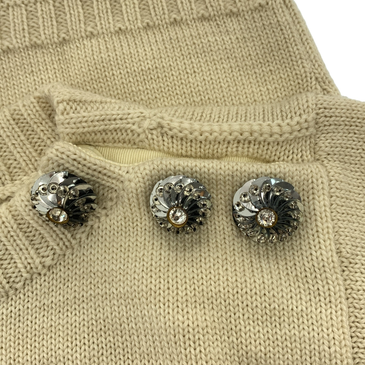 Louis Vuitton / ルイヴィトン | ビジュー 装飾 スリット サマー ニット セーター | XS | レディース
