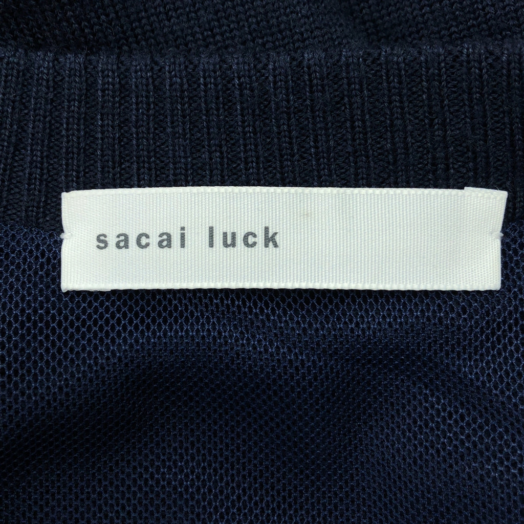 sacai luck / サカイラック | ニット レイヤード レースワンピース | 1 | ネイビー/グリーン | レディース
