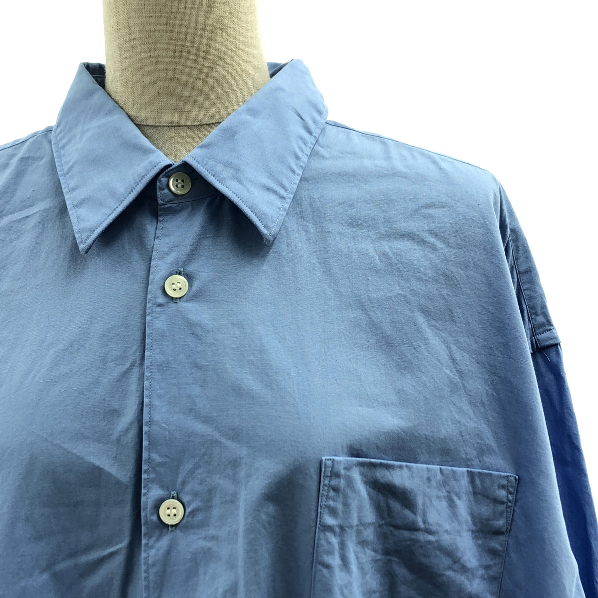 【美品】  COMME des GARCONS COMME des GARCONS / コムコム | 2024SS | リボン装飾 オーバーシルエット シャツ ブラウス | XS | ブルー | レディース