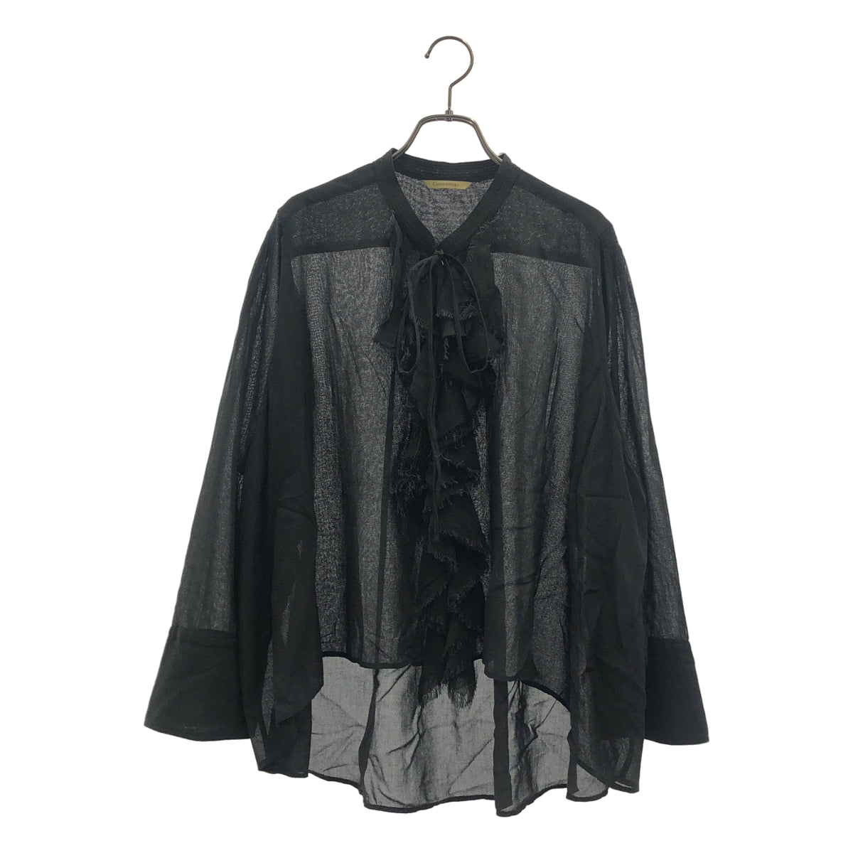 Curensology | 2025秋冬 | 羊毛混紡薄紗荷葉邊襯衫 | F |