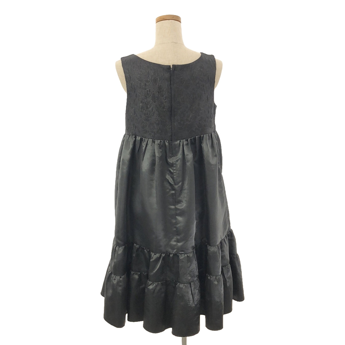 [品相良好] COMME des GARCONS COMME des GARCONS / Comme des | 2008AW |無袖 Gobelin 圖案荷葉邊連身裙 | SS |黑色 |女性的