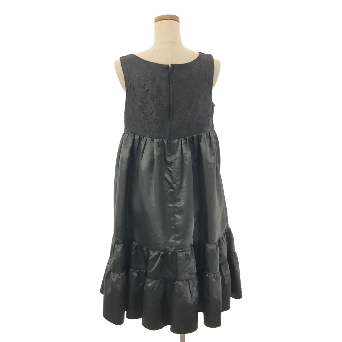 [品相良好] COMME des GARCONS COMME des GARCONS / Comme des | 2008AW |無袖 Gobelin 圖案荷葉邊連身裙 | SS |黑色 |女性的