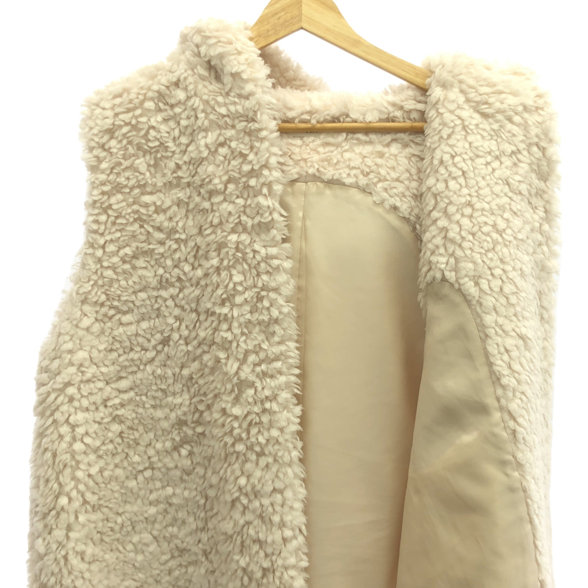 yori / yori | Poodle hood gilet vest | F | White | Women's