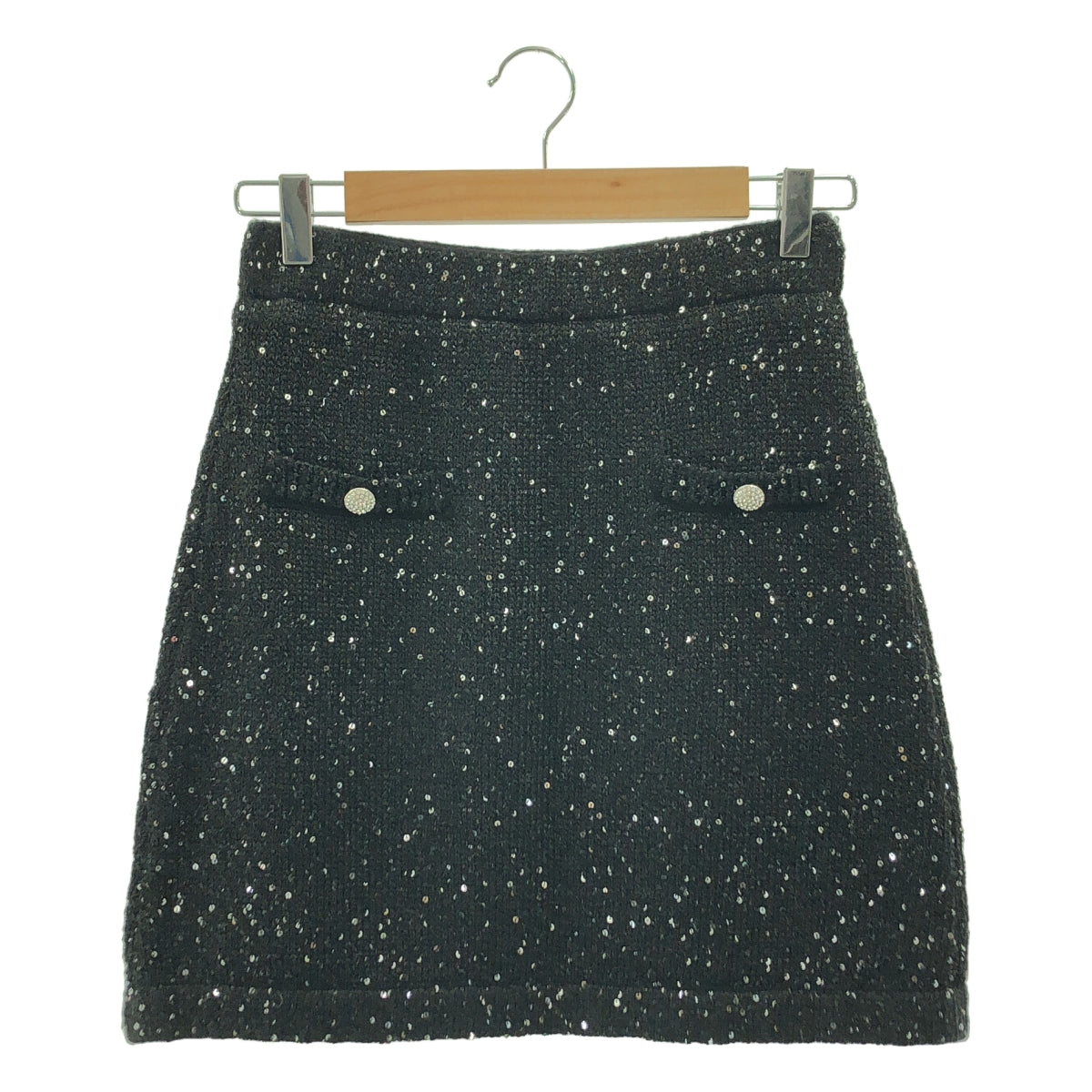 sheller / シェリエ | JEWEL スパンコール装飾 ニット ミニスカート | F | レディース
