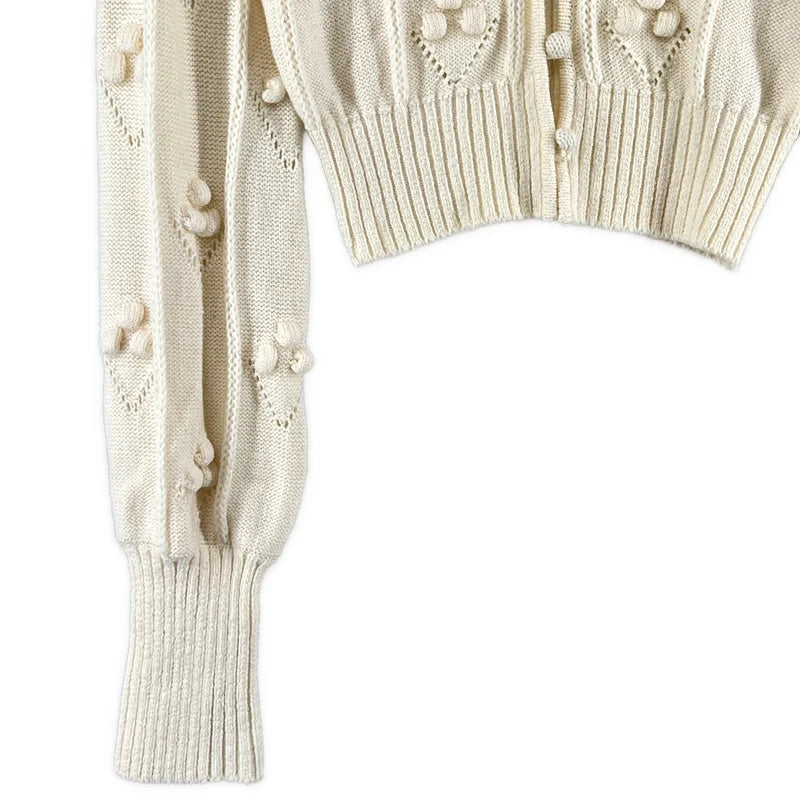 Mame Kurogouchi / マメクロゴウチ | Bubble Pattern Cropped Knitted Cardigan カーディガン | 1 | レディース