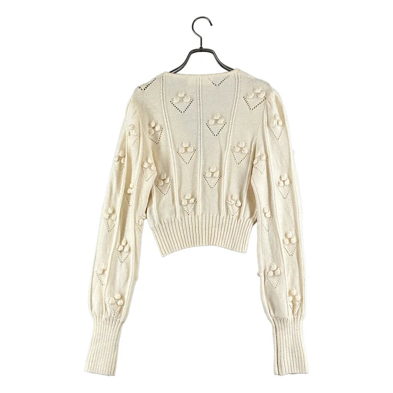 Mame Kurogouchi / マメクロゴウチ | Bubble Pattern Cropped Knitted Cardigan カーディガン | 1 | レディース