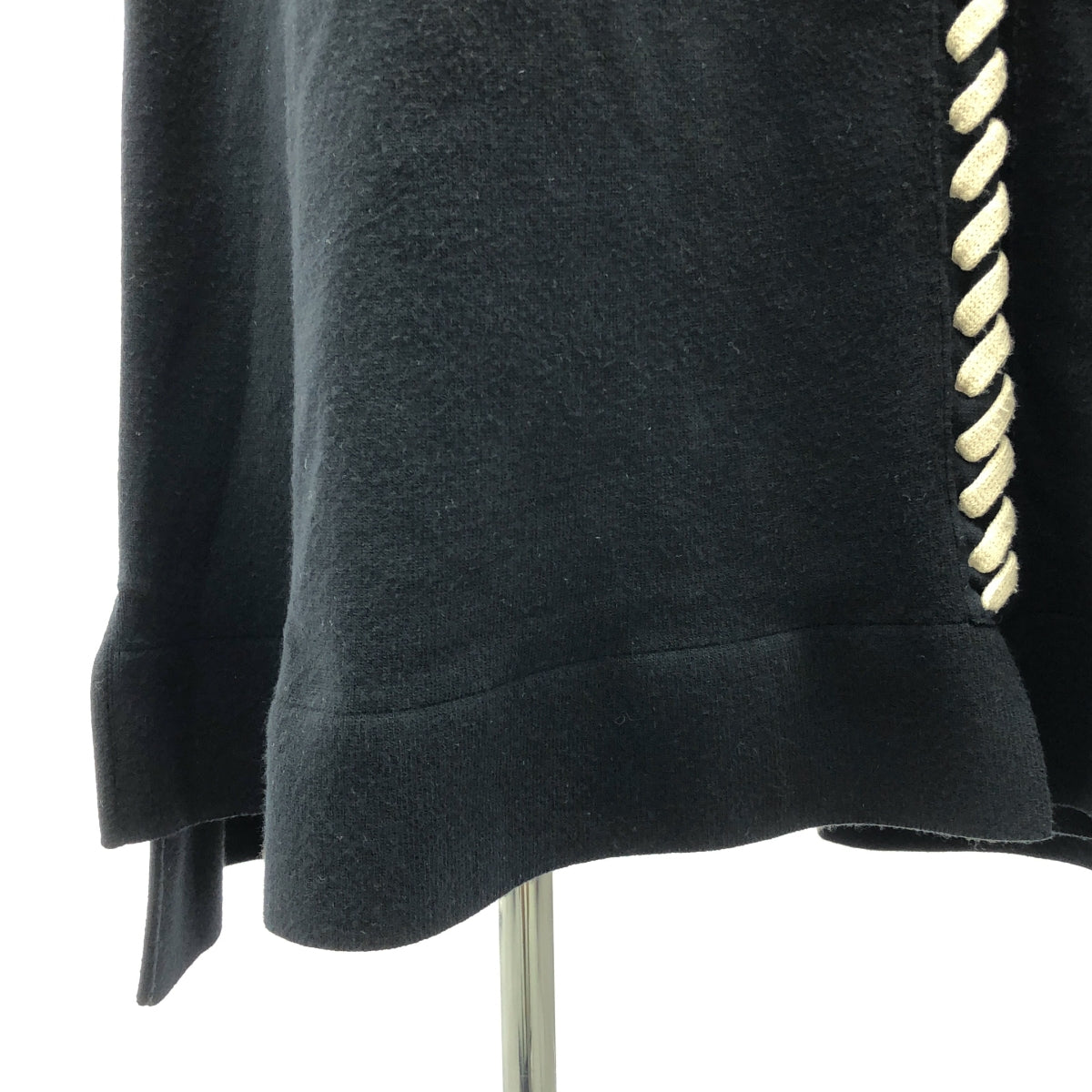 FENDI / フェンディ | レースアップデザイン ニット ワンピース | 38 | ブラック / ベージュ | レディース