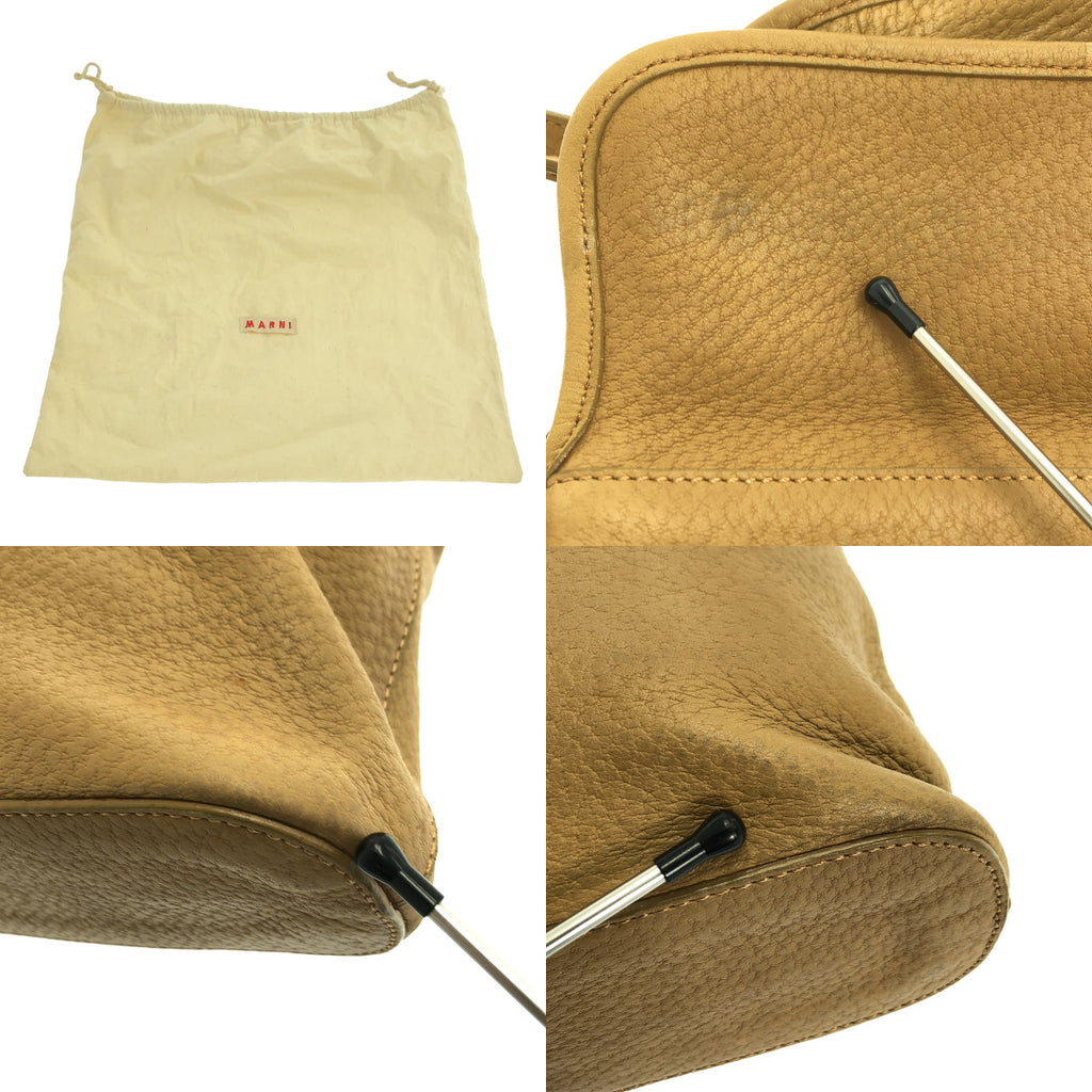 MARNI | 皮革雙蓋單肩包 | 米色 | 女士