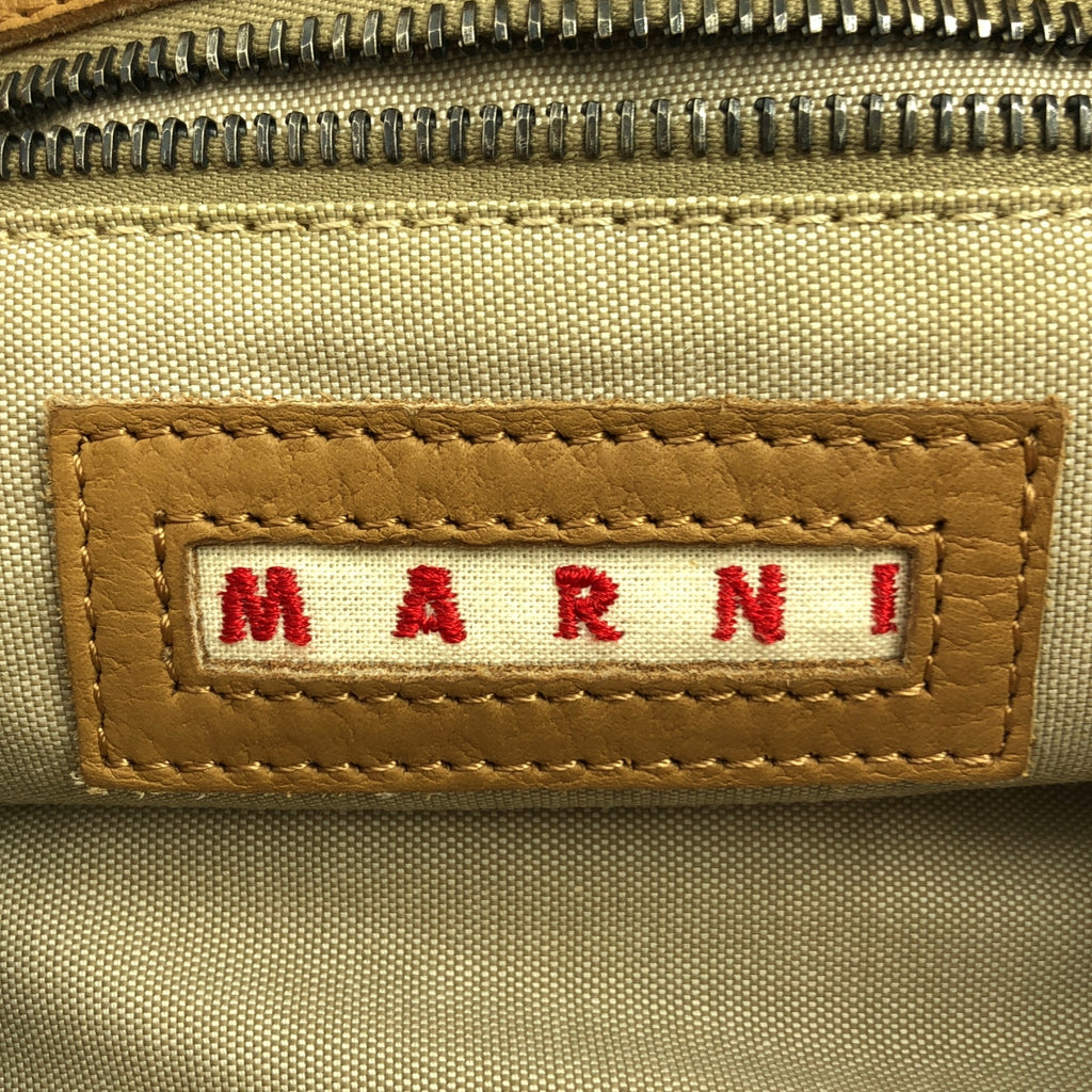 MARNI | 皮革雙蓋單肩包 | 米色 | 女士
