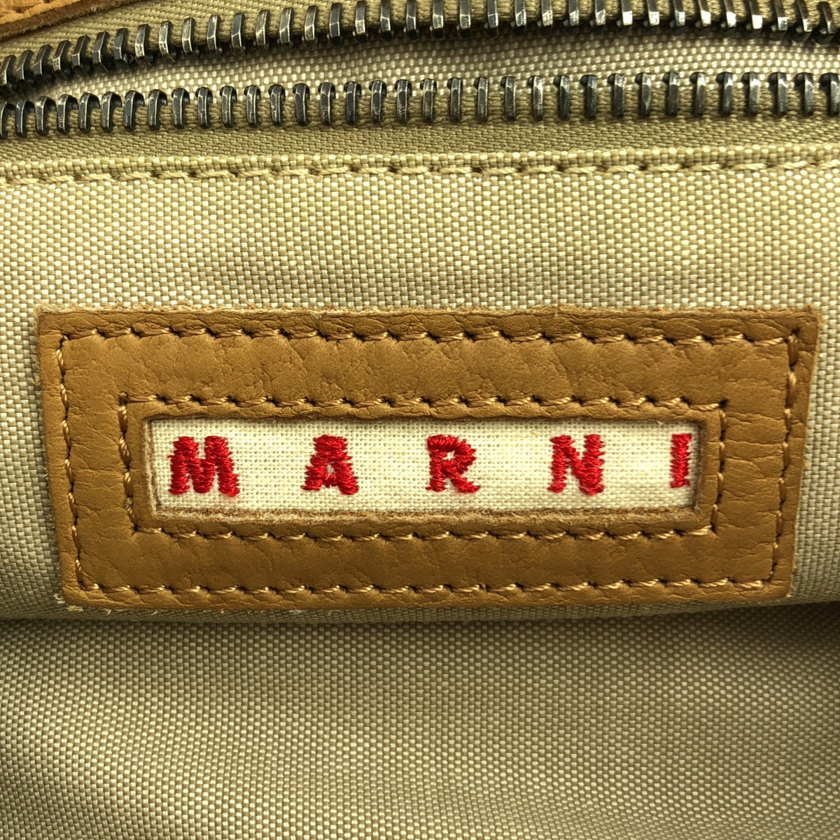 MARNI | 皮革雙蓋單肩包 | 米色 | 女士