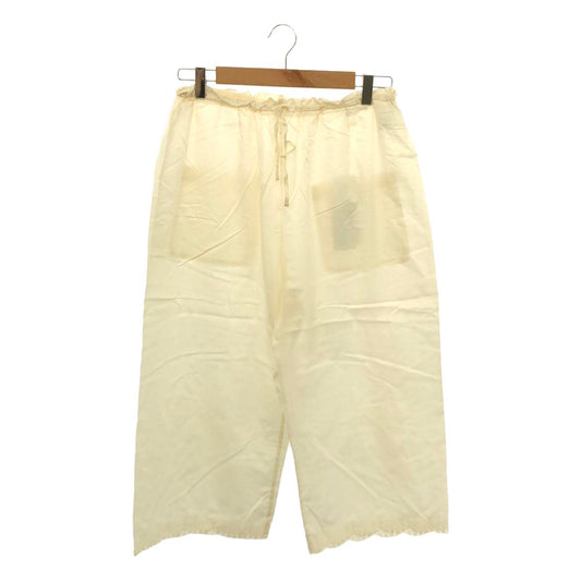 [Good Condition] mina perhonen | Capsella Silk Blend Easy Pants | Size 40 | White | Women's