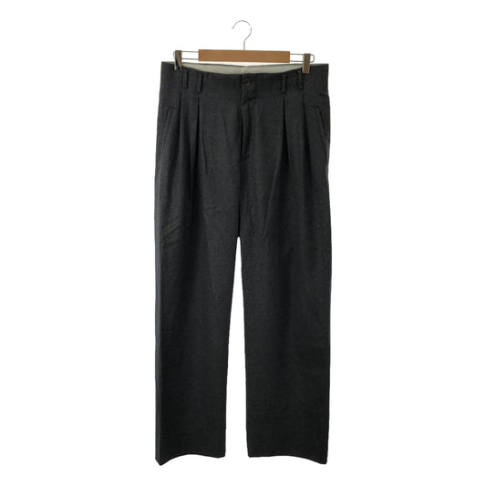 mando / mando | Wool stretch 2-tuck wide slacks | 3 | Men's