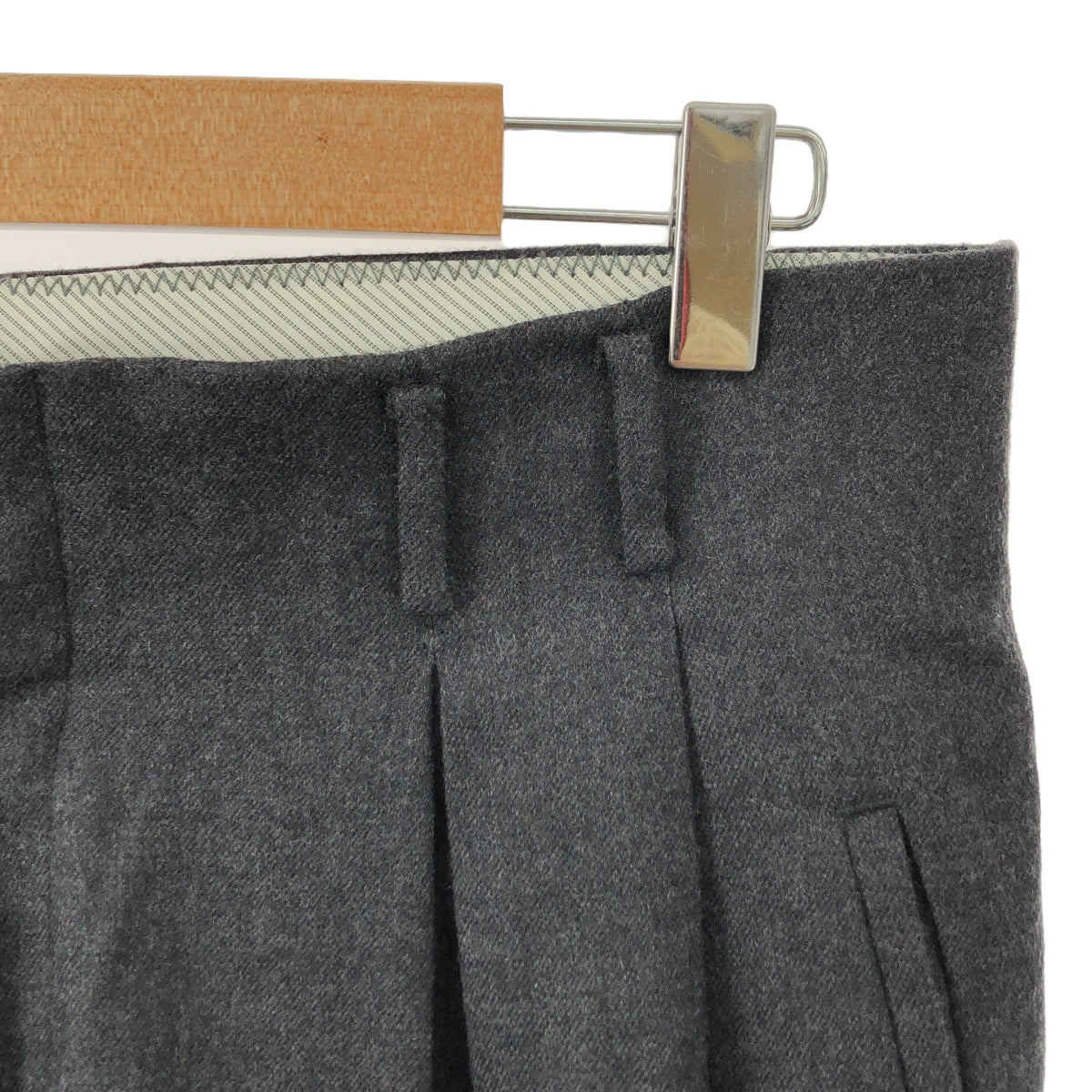 mando / mando | Wool stretch 2-tuck wide slacks | 3 | Men's