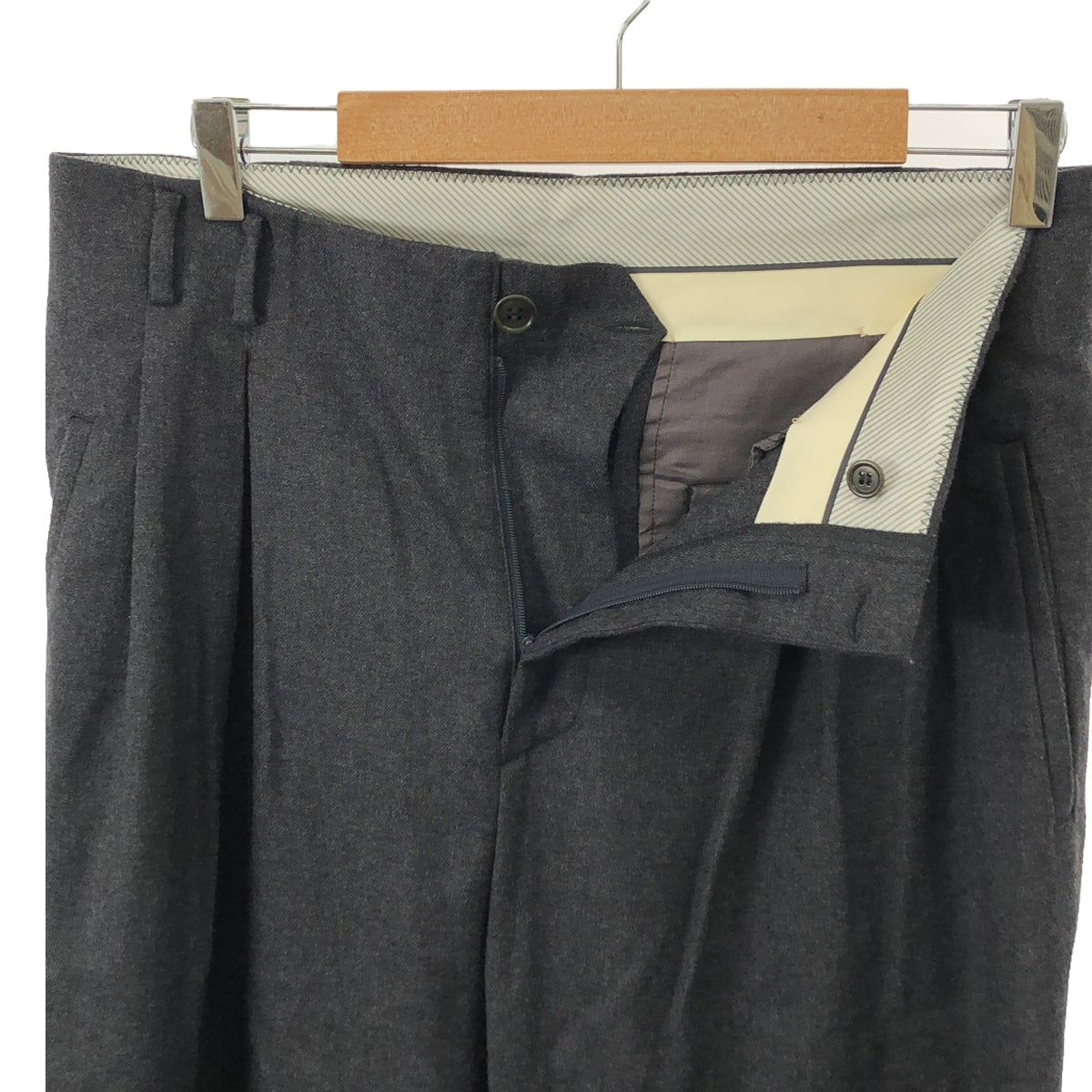 mando / mando | Wool stretch 2-tuck wide slacks | 3 | Men's