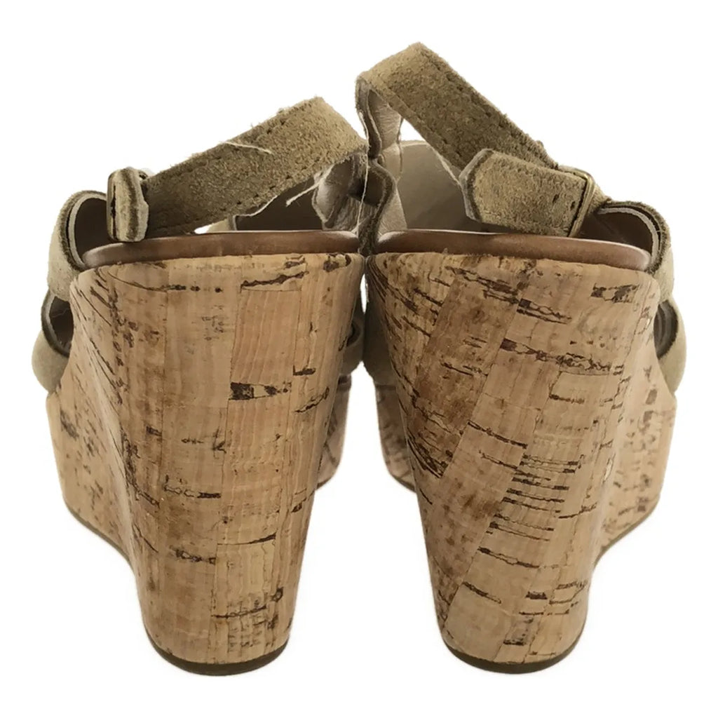 【미품】 Fabio Rusconi / 파비오르스코니 | 스웨이드 가죽 코르크 웨지 솔 스트랩 샌들 | 35 | 베이지 | 여성
