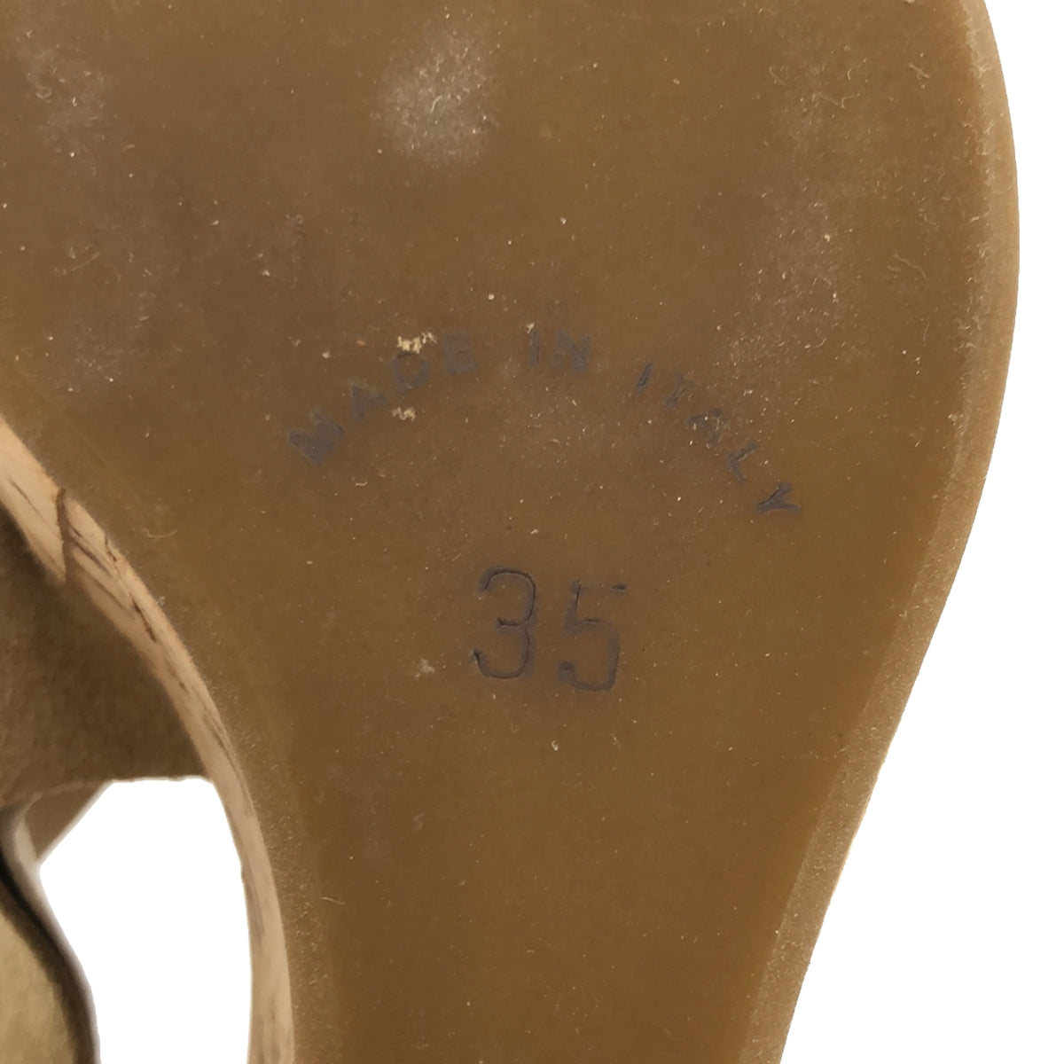 【美品】  Fabio Rusconi / ファビオルスコーニ | スエードレザー コルク ウェッジソール ストラップサンダル | 35 | ベージュ | レディース