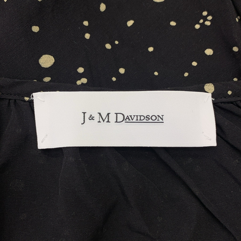 [狀況極佳] J&amp;M DAVIDSON | 全身隨機圓點吊帶洋裝 | 8 碼 | 黑色 | 女款