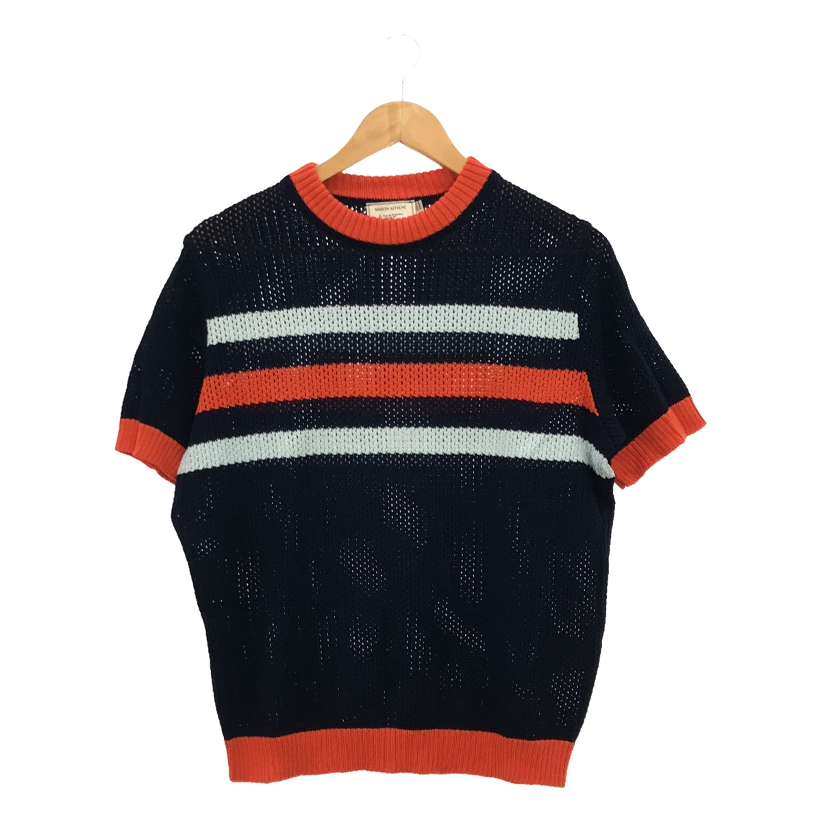 MAISON KITSUNE | Mesh Border Knit T-shirt | S | Men's