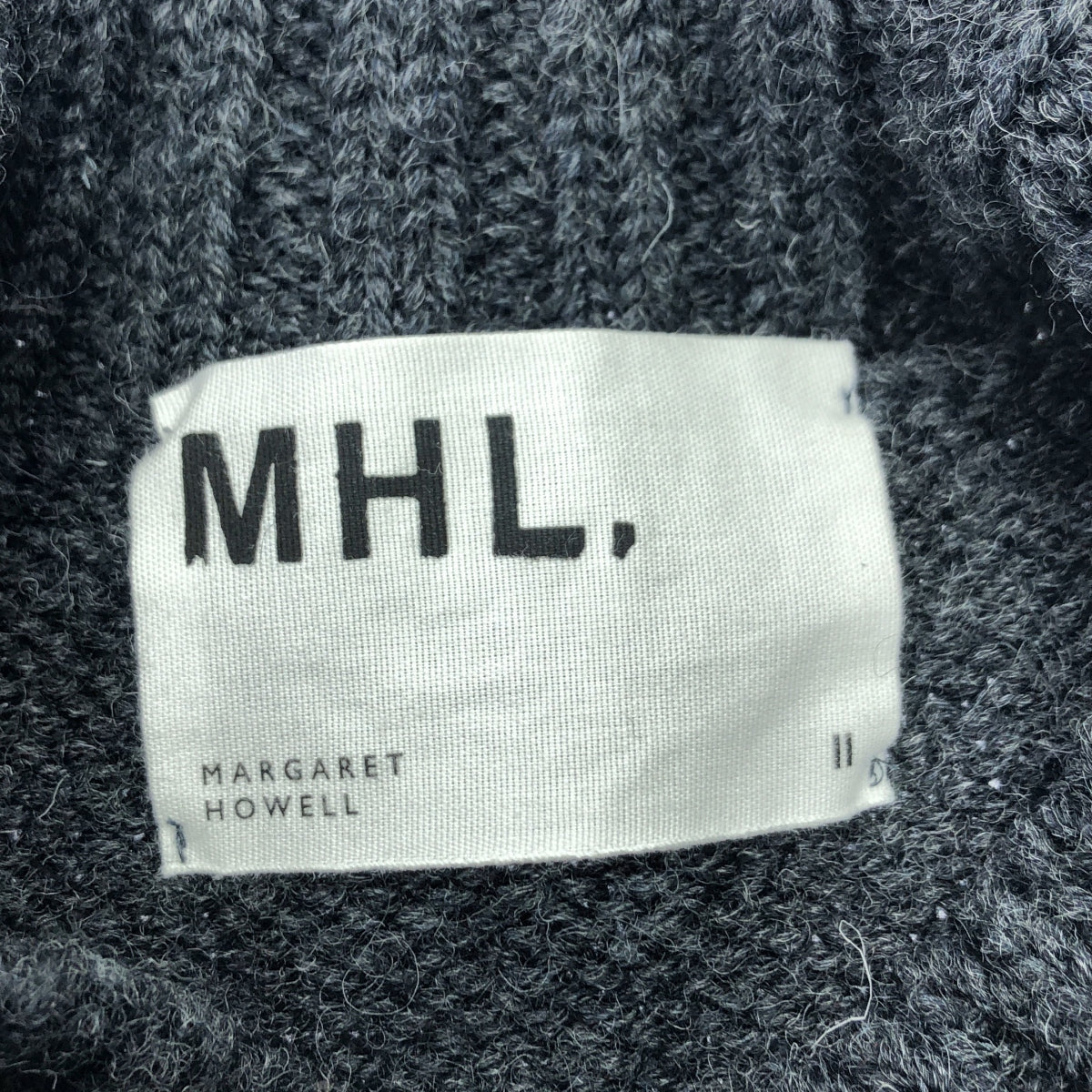 MHL. / エムエイチエルマーガレットハウエル | ウール ミドルゲージ ハイネック ニット | Ⅱ | グレー | レディース