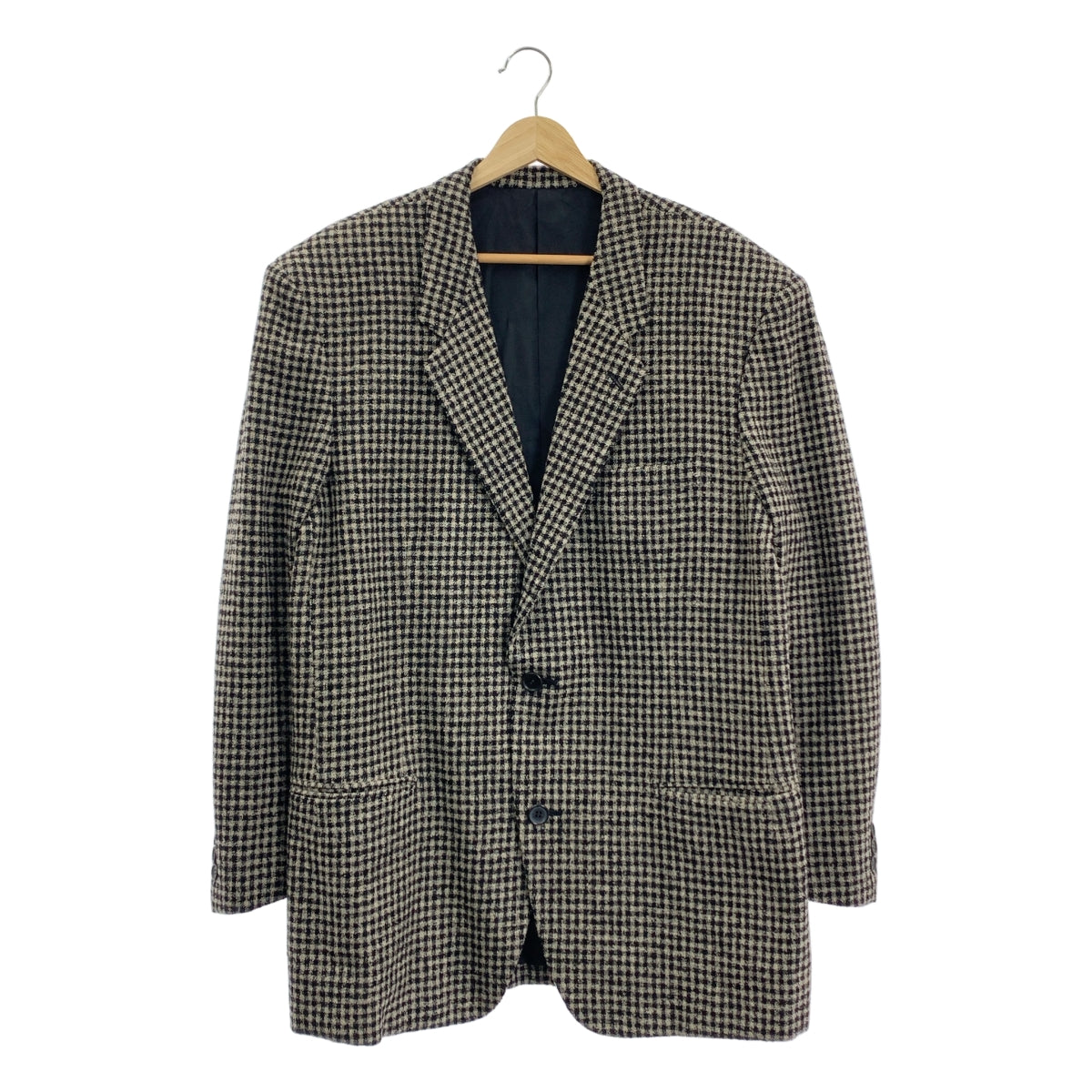 三宅一生 | 80 年代格紋西裝外套 | M 碼 | 米色/黑色 | 男款