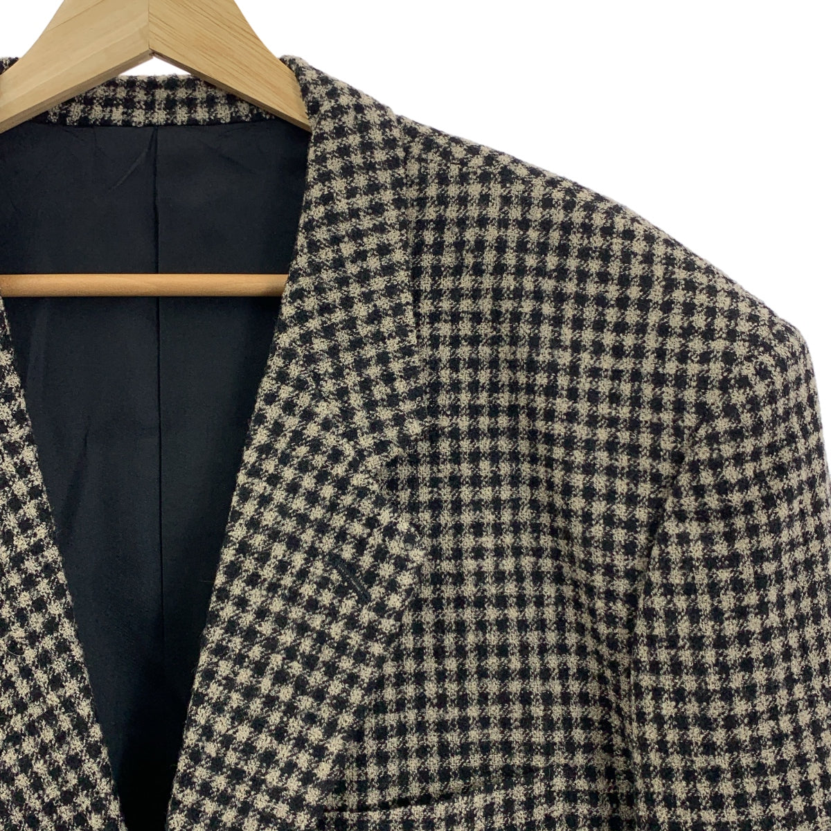 三宅一生 | 80 年代格紋西裝外套 | M 碼 | 米色/黑色 | 男款