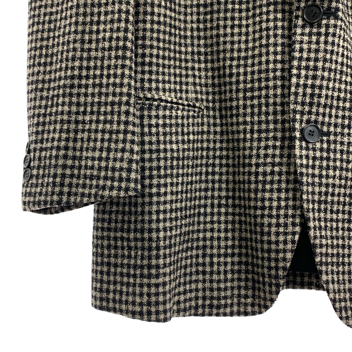 三宅一生 | 80 年代格紋西裝外套 | M 碼 | 米色/黑色 | 男款