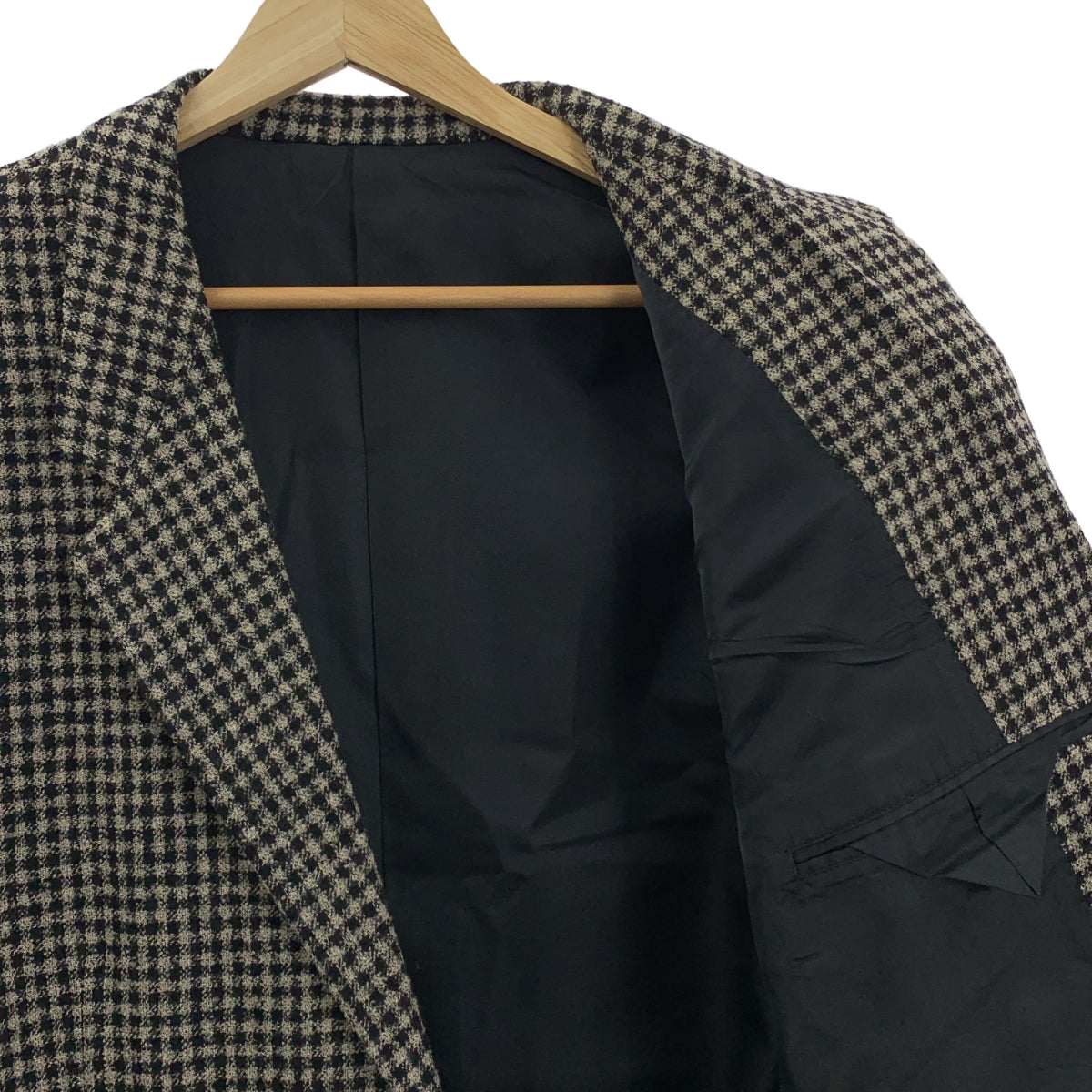 ISSEY MIYAKE / 이세이 미야케 | 1980s 붓 태그 체크 테일러드 재킷 | M | 남성