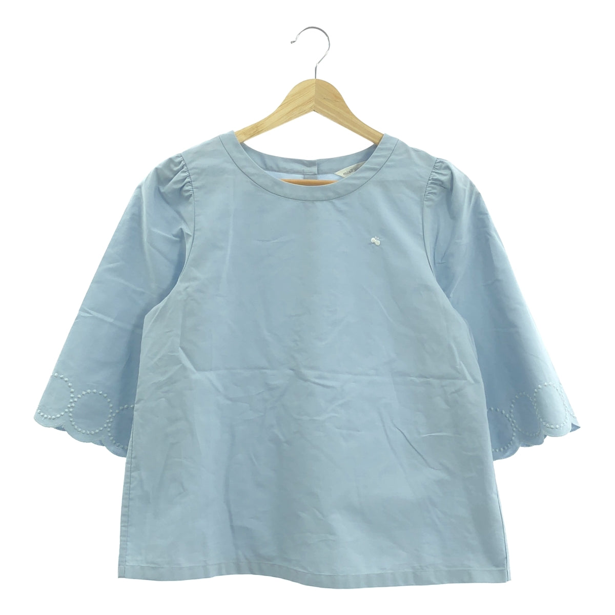 [新品] mina perhonen | 2025SS | tambourine 喇叭袖襯衫 | 38 碼 | 淺藍色 | 女款