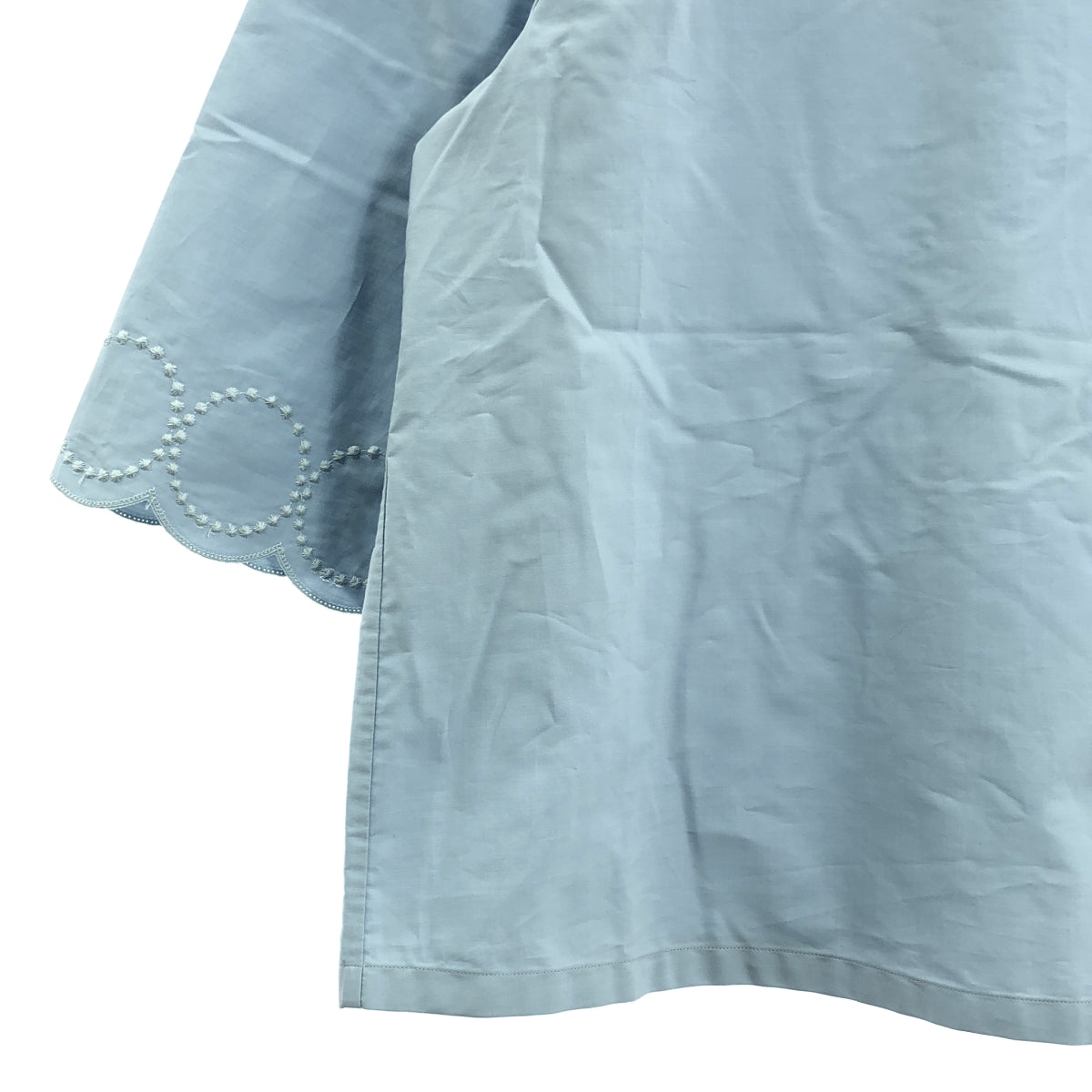 [新品] mina perhonen | 2025SS | tambourine 喇叭袖襯衫 | 38 碼 | 淺藍色 | 女款