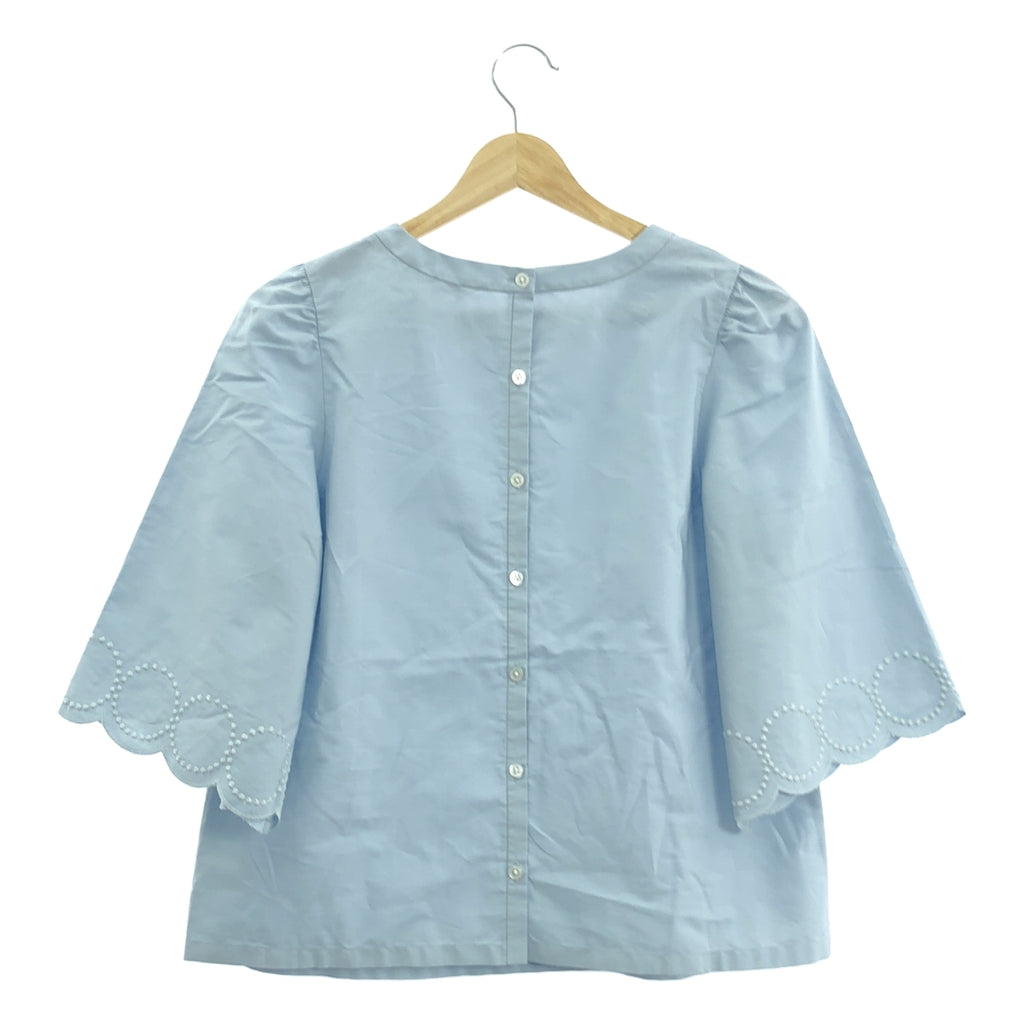 [新品] mina perhonen | 2025SS | tambourine 喇叭袖襯衫 | 38 碼 | 淺藍色 | 女款