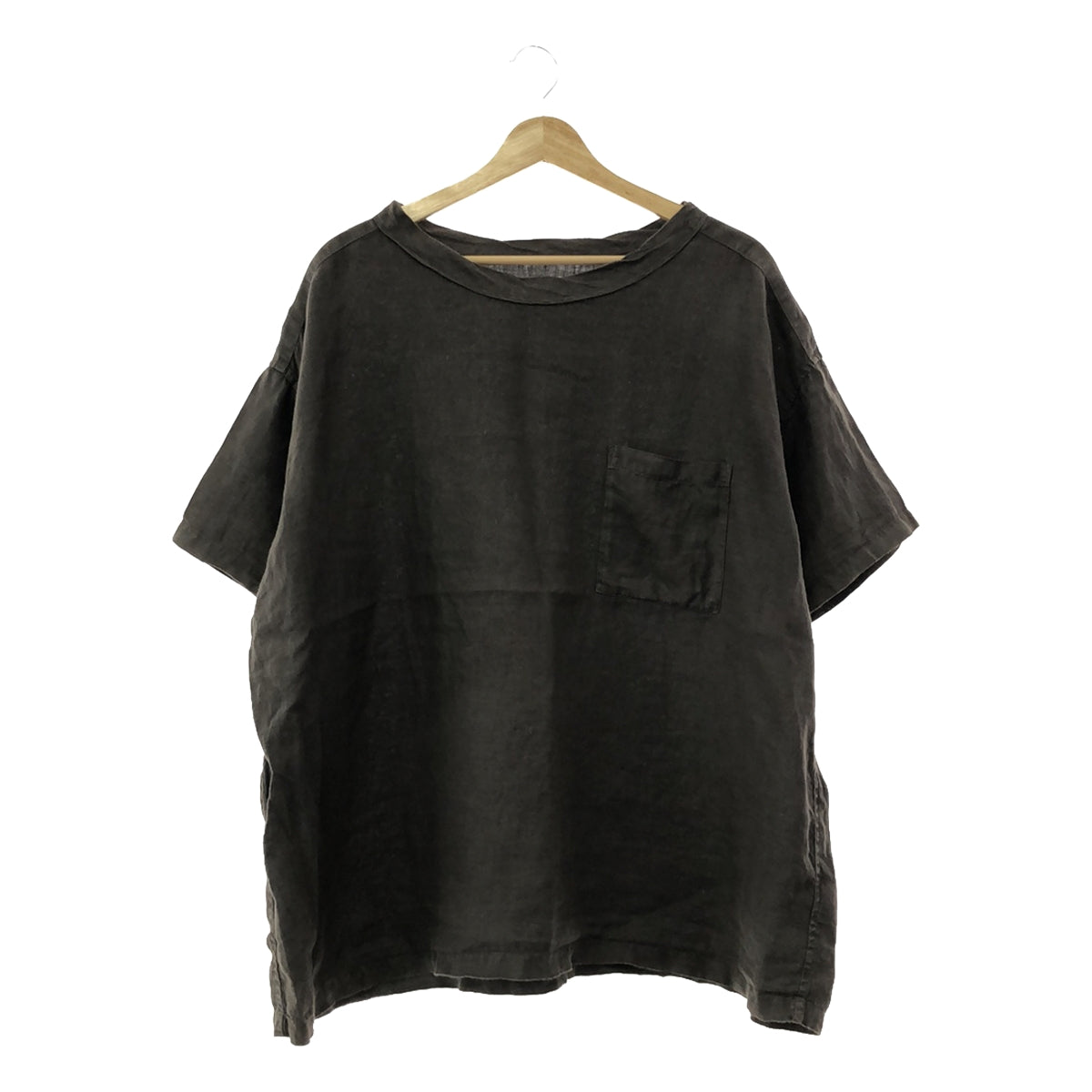 Basisbroek | Linen crew neck pocket T-shirt | M | Men's