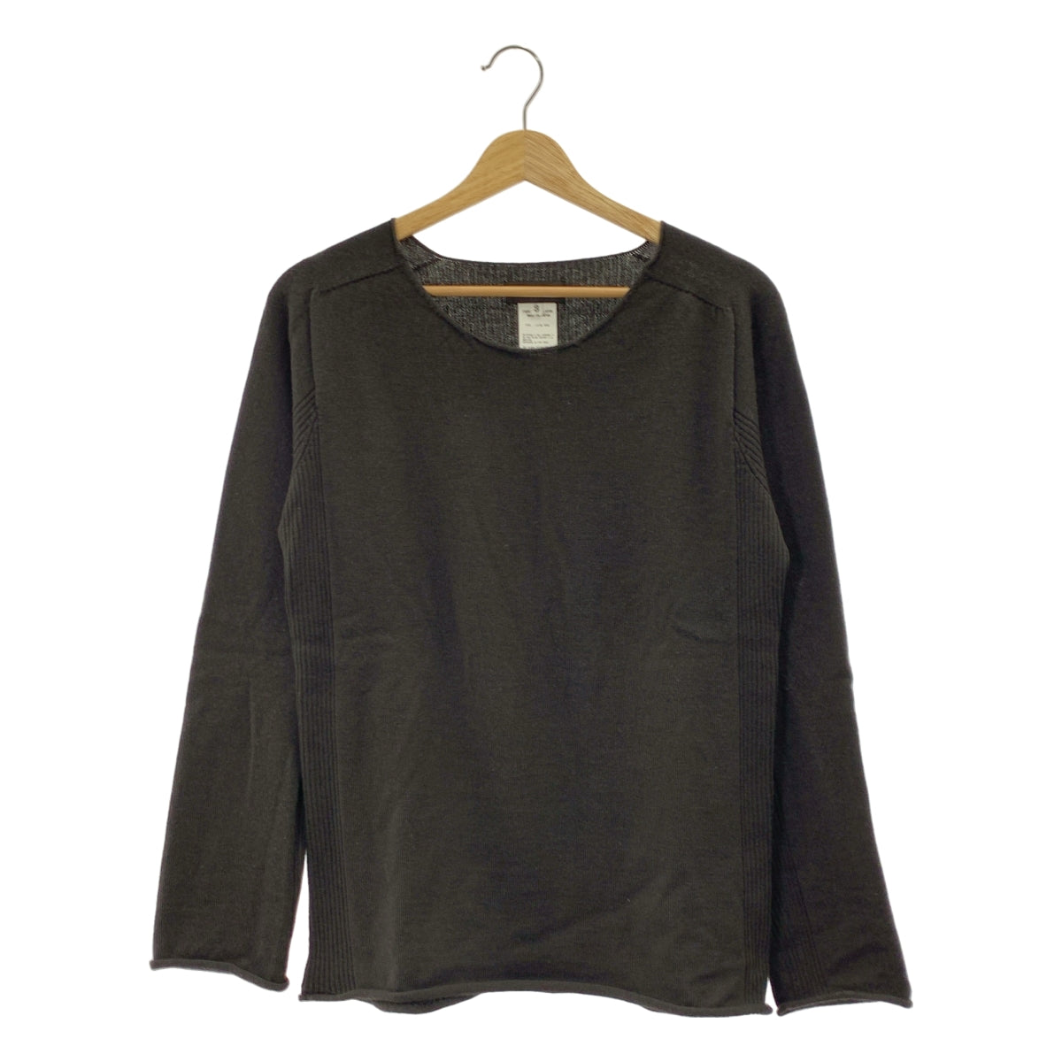 Y's for men / ワイズフォーメンヨウジヤマモト | 2007AW | ウール リブ切替 ハイゲージ クルーネックニット | 3 | チャコールグレー | メンズ