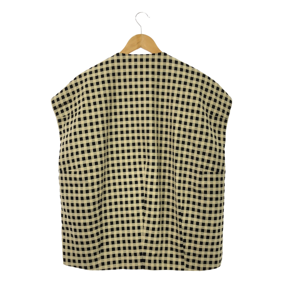 TOMORROWLAND collection | Cotton dobby shepherd check gilet jacket / fully lined | 36 | beige/black | women's