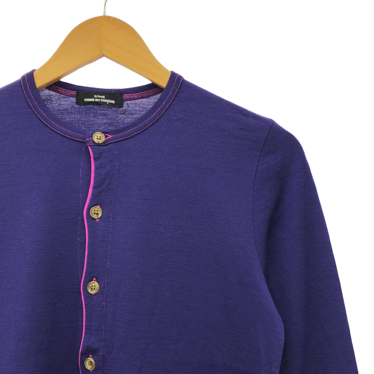tricot COMME des GARCONS / トリココムデギャルソン | 2009AW | ウール バイカラー カーディガン | パープル | レディース