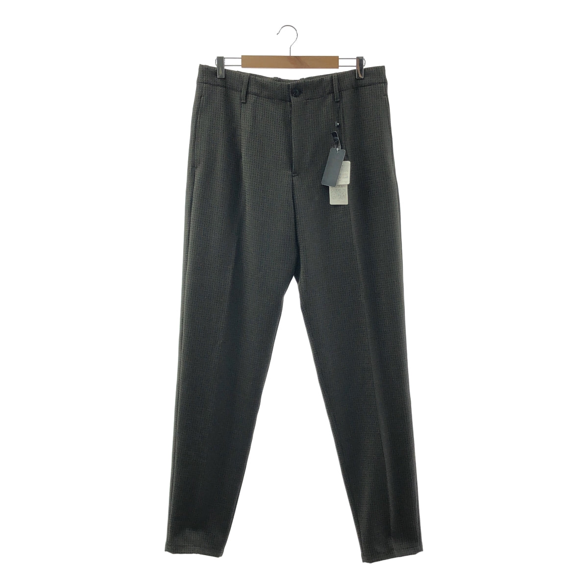 [狀況極佳] EMPORIO ARMANI 格紋錐形休閒褲 | 尺寸 1 | 卡其色 | 男款