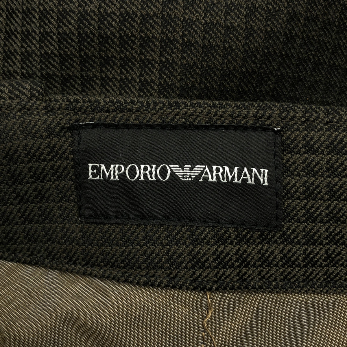 [狀況極佳] EMPORIO ARMANI 格紋錐形休閒褲 | 尺寸 1 | 卡其色 | 男款
