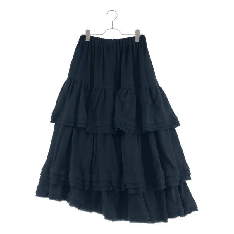 noir kei ninomiya / ノワールケイニノミヤ | 2024AW | ウール ドローストリング ギャザー ボリューム スカート / 裏地付き | S | レディース