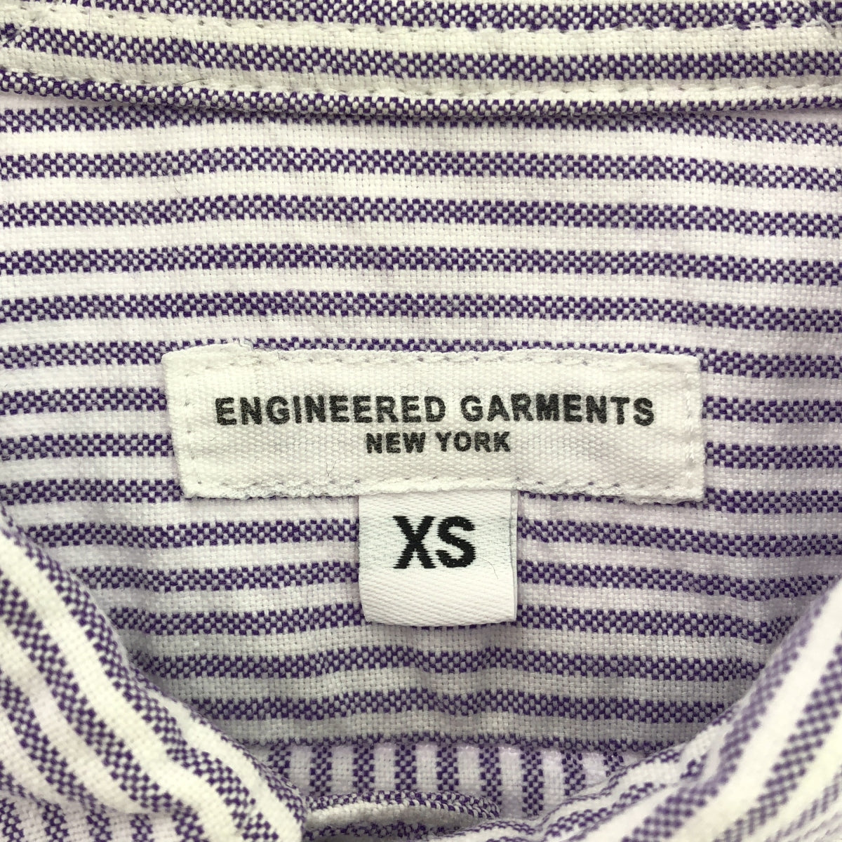 Engineered Garments / 엔지니어드 가먼츠 | × BEAMS PLUS USA 제 19th Button Down Shirt 스트라이프 셔츠 | XS | 화이트/퍼플 | 남성