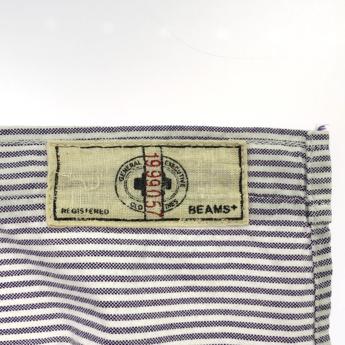 Engineered Garments / 엔지니어드 가먼츠 | × BEAMS PLUS USA 제 19th Button Down Shirt 스트라이프 셔츠 | XS | 화이트/퍼플 | 남성