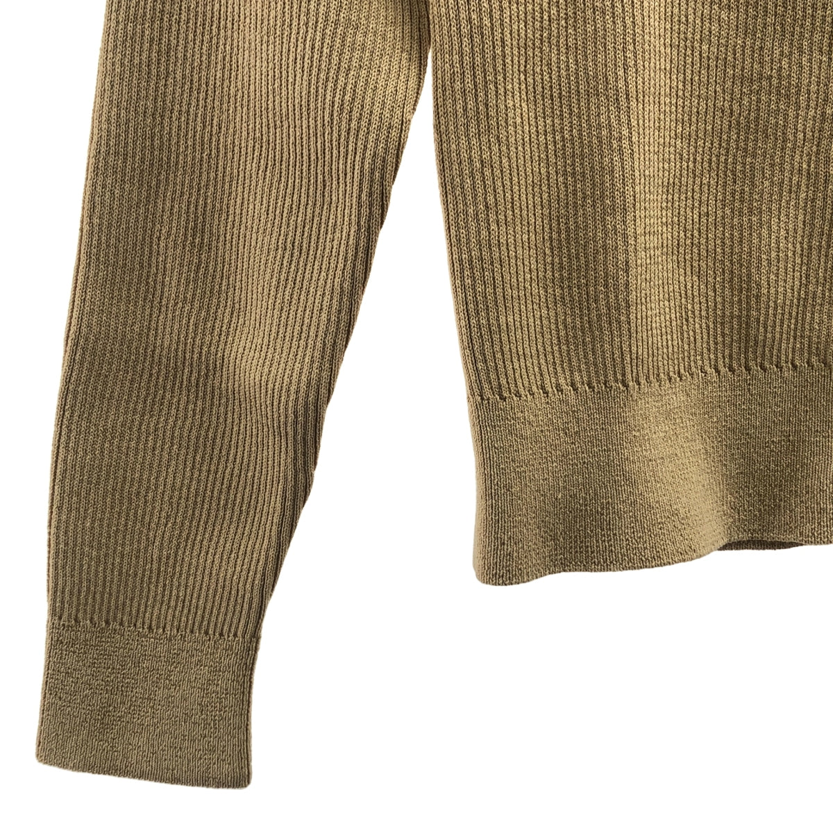 [狀況極佳] NOWOS | V領羅紋開襟衫 / 棉質針織開襟衫 | F碼 | 米色 | 女款