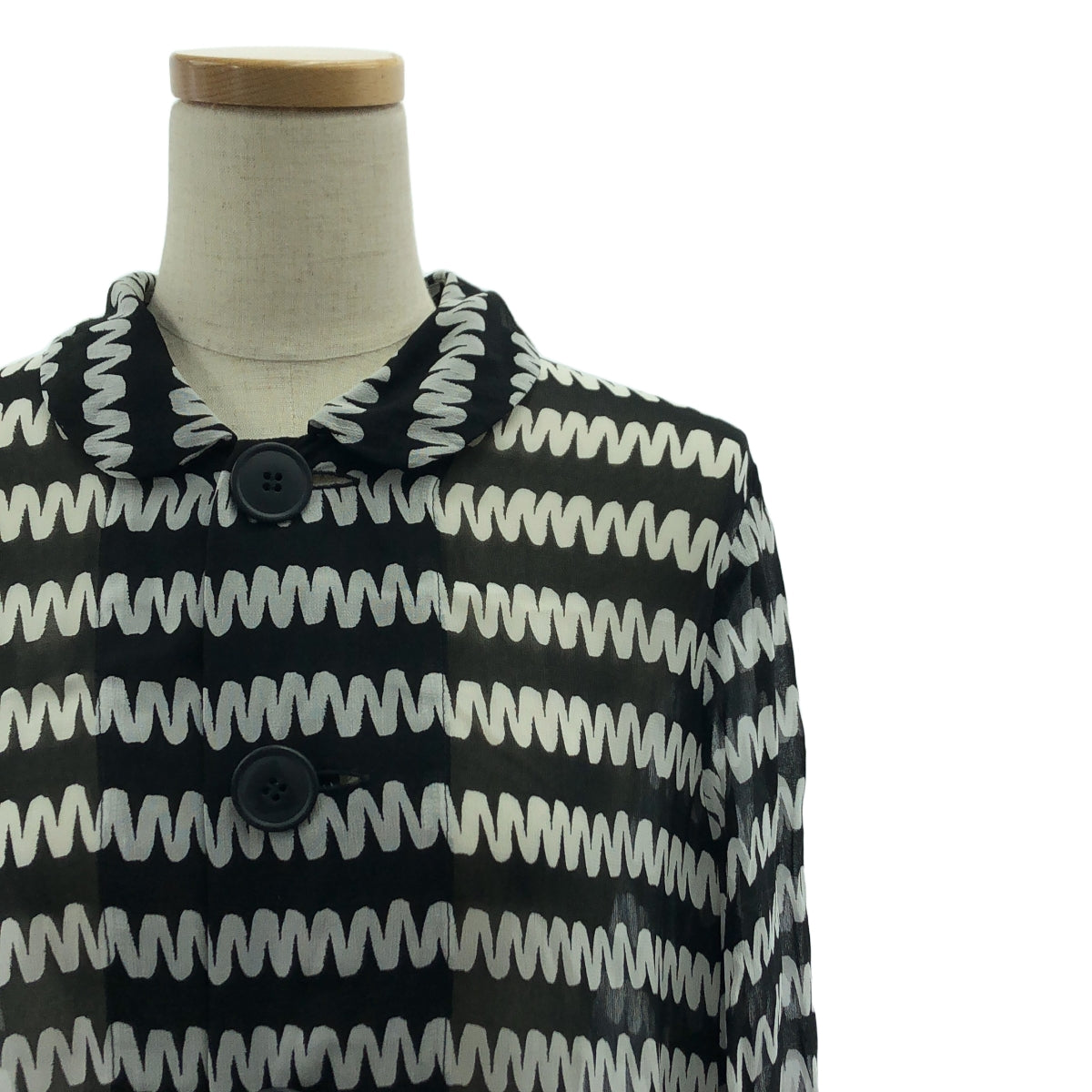 [品相良好] COMME des GARCONS COMME des GARCONS / Comme des | 2011春夏 |全身印花圓領透明雙口袋連身裙 | S |白色/黑色|女性的